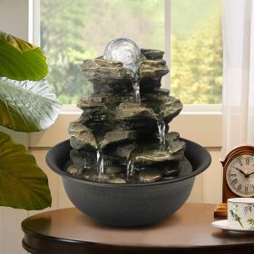 8.3inches Rock Cascading Tabletop Fountain with LED Light for Home Office Bedroom Relaxation 8.3inches Rock Cascading Tabletop Fountain with LED Light for Home Office Bedroom Relaxation
