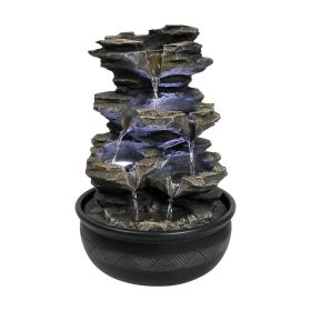 15.7inches High Rock Cascading Tabletop Fountain with LED Light for Home Office Bedroom Relaxation 15.7inches High Rock Cascading Tabletop Fountain with LED Light for Home Office Bedroom Relaxation